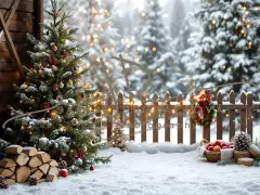 Fotopozadí - Zasněžená přírodní scéna 46