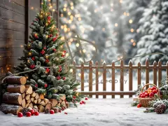 Fotopozadí - Zasněžená přírodní scéna 47