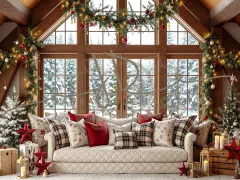 Fotopozadí - Vánoční pohovka pod oknem 5