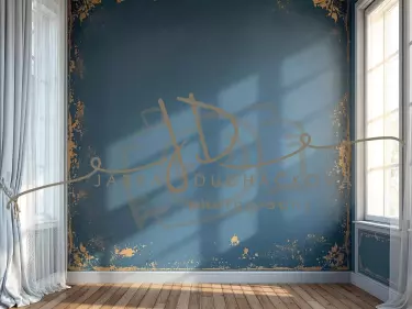 Fotopozadí - Stěna s okny modrá 5