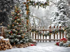 Fotopozadí - Zasněžená přírodní scéna 53