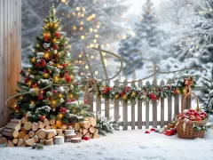 Fotopozadí - Zasněžená přírodní scéna 54