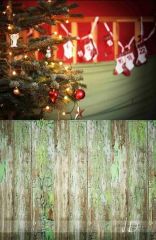 Fotopozadí - vánoční se zelenou podlahou 3