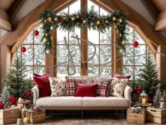 Fotopozadí - Vánoční pohovka pod oknem 6