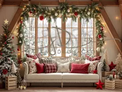 Fotopozadí - Vánoční pohovka pod oknem 7