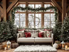 Fotopozadí - Vánoční pohovka pod oknem 8