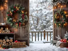 Fotopozadí - Zasněžená přírodní scéna 8