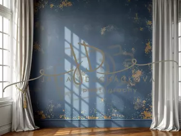 Fotopozadí - Stěna s okny modrá 9