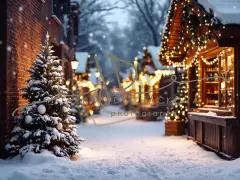 Fotopozadí - Vánoční večerní venkovní scéna 9