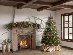 Fotopozadí - Vánoční KRB zdobený 91