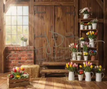 Vinyl pozadí 240x200cm - Jarní stodola