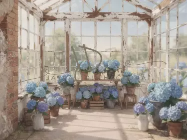 Skleník s hortenziemi 10