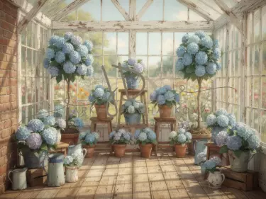 Skleník s hortenziemi 27