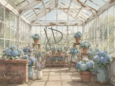 Skleník s hortenziemi 7