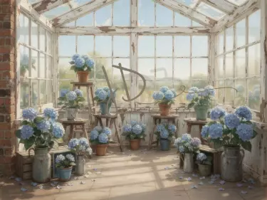 Skleník s hortenziemi 8