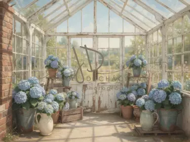 Skleník s hortenziemi 9
