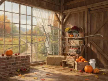 Stodola podzimní s dýněmi 13