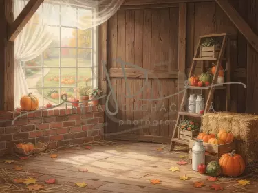 Stodola podzimní s dýněmi 2