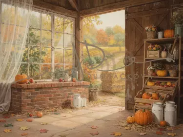 Stodola podzimní s dýněmi 24