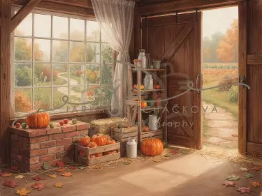 Stodola podzimní s dýněmi 25