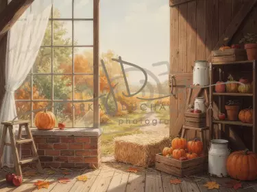 Stodola podzimní s dýněmi 28