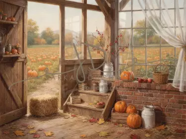 Stodola podzimní s dýněmi 31