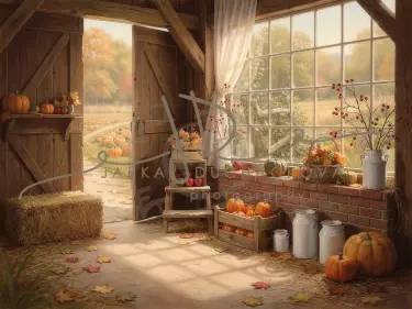 Stodola podzimní s dýněmi 32