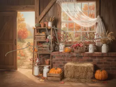 Stodola podzimní s dýněmi 35