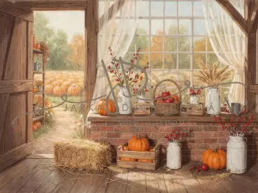 Stodola podzimní s dýněmi 38