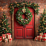 Vánoční dveře červené