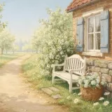 Domky v rozkvetlém sadu