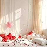 Valentýn - světlé scény se srdíčky